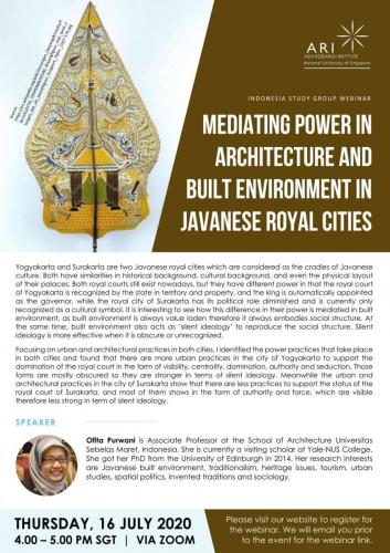 MEDIATING POWER AND ARCHITECTURE AND BUILT ENVIRONMENT IN JAVANESE ROYAL CITIES