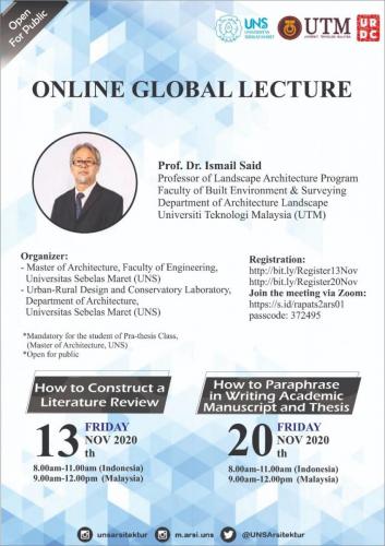 Mahasiswa Magister Arsitektur UNS mengikuti kegiatan Online Global Lecture How to Paraphrase in Writing Academic Manuscript and Thesis (1)