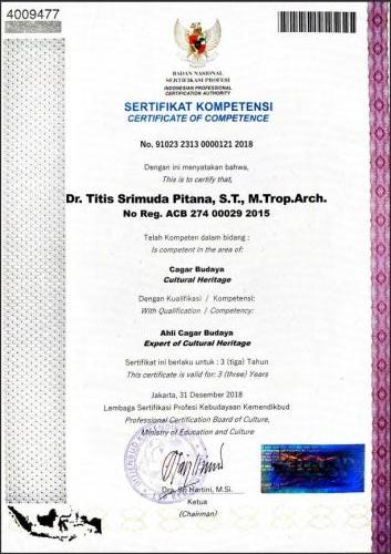 Sertifikat keprofesian DR Titis